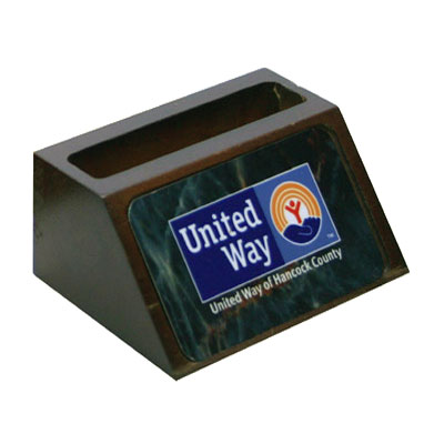 Full Color Imprinted Mahogany Business Card Holder